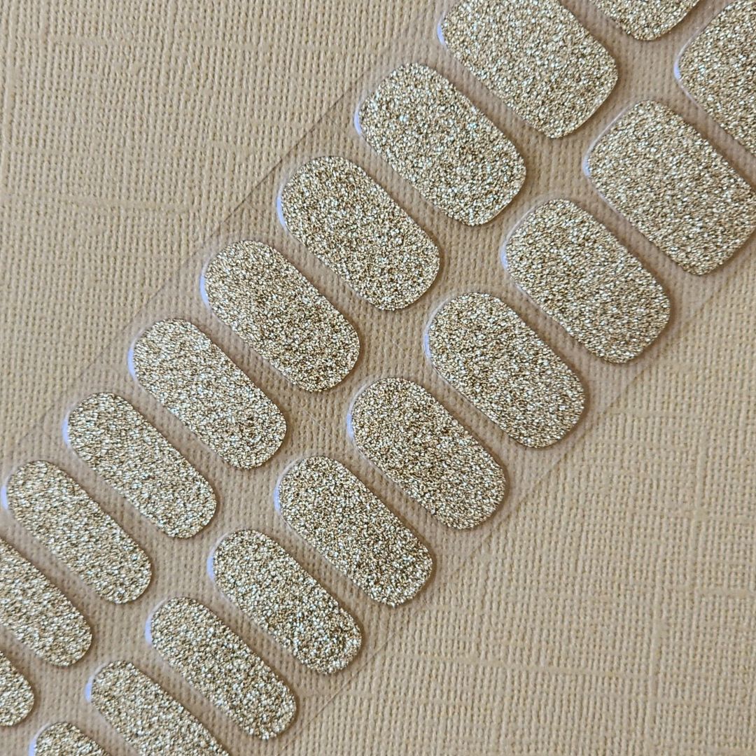 UV Gel Nail Stickers Set - Gold Glitter
