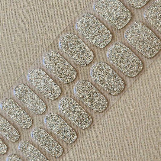 UV Gel Nail Stickers Set - Gold Glitter