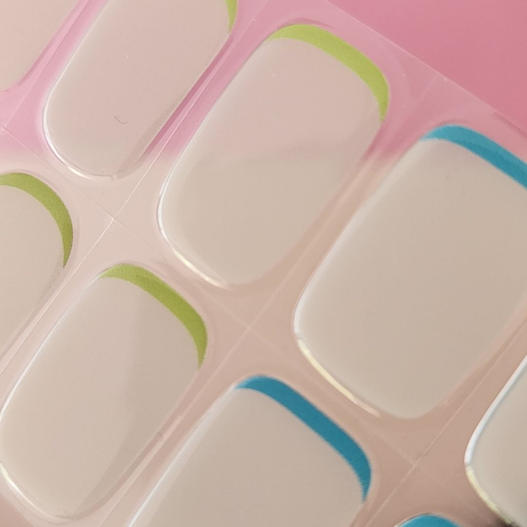 UV Gel Nail Stickers Set - Pastel Stripe