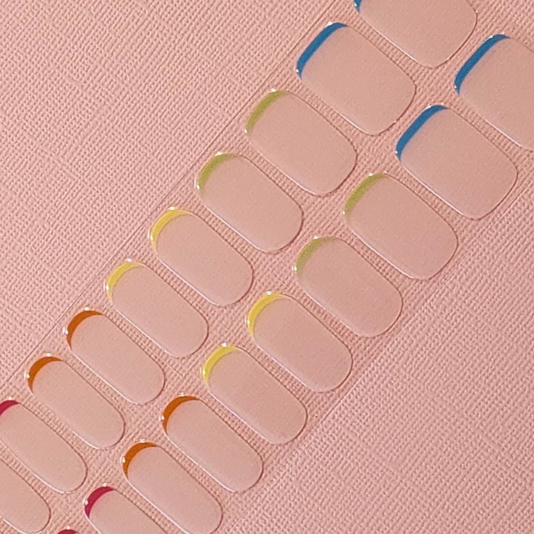 UV Gel Nail Stickers Set - Pastel Stripe