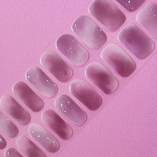 UV Gel Nail Stickers Set - Purple Glitter