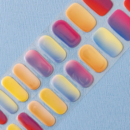 UV Gel Nail Stickers Set - Rainbow Pastel