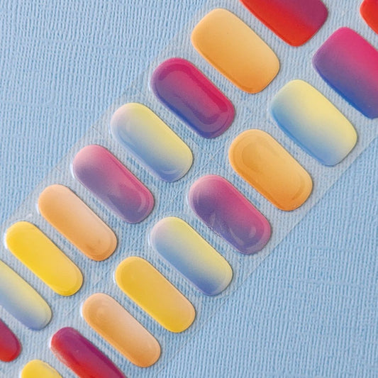 UV Gel Nail Stickers Set - Rainbow Pastel