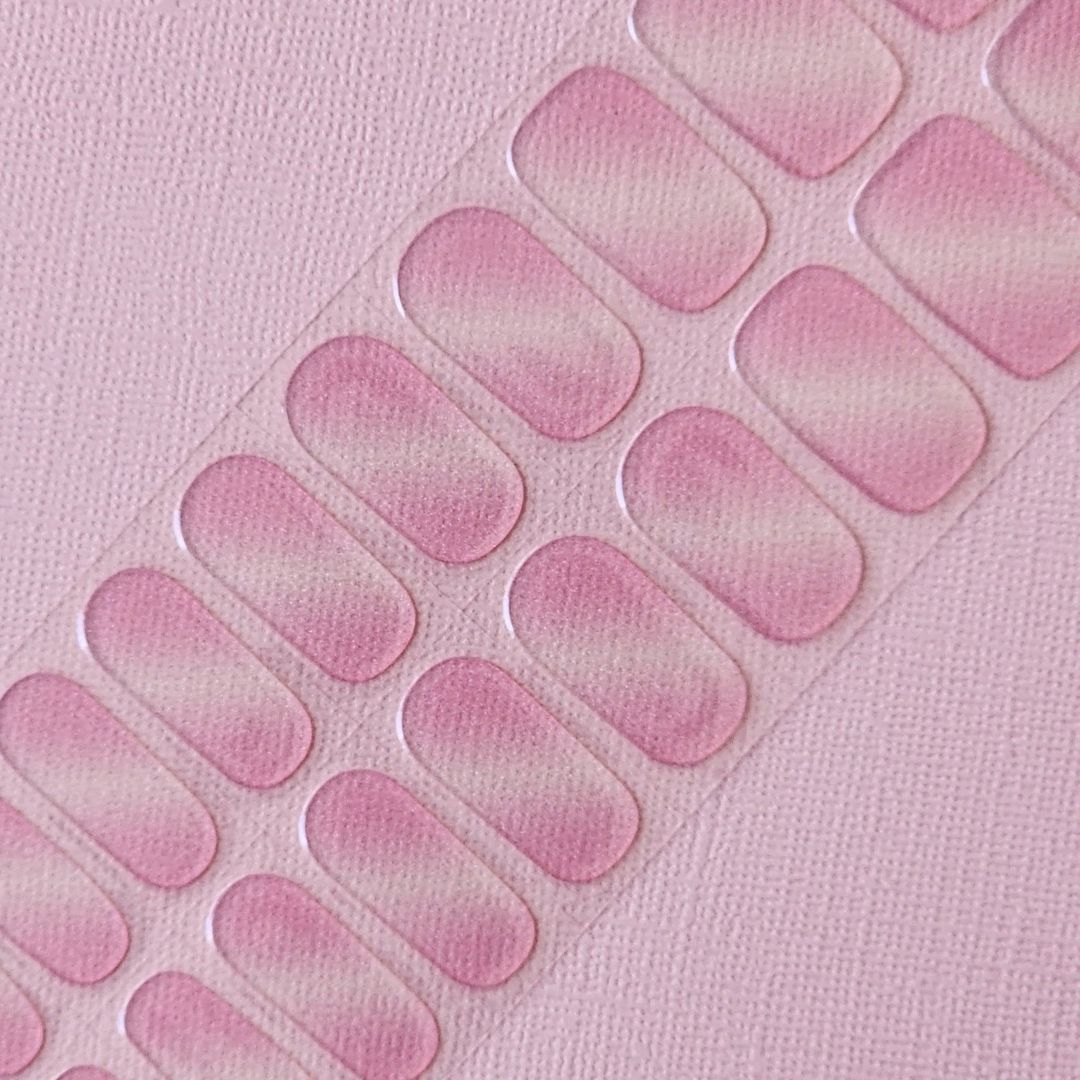 UV Gel Nail Stickers Set - Pink Gradient Shimmer