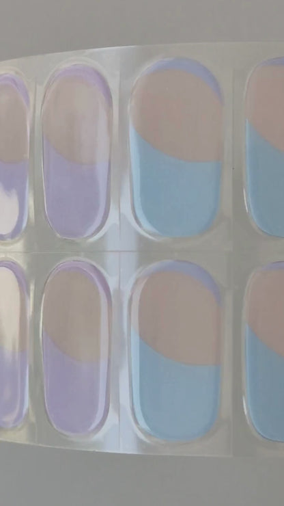 UV Gel Nail Stickers Set - Curved French Tip Pastel